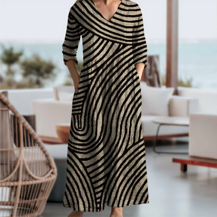 AYLA™ – Vintage-Inspireret Stribet Kjole