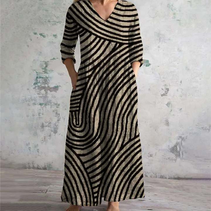 AYLA™ – Vintage-Inspireret Stribet Kjole