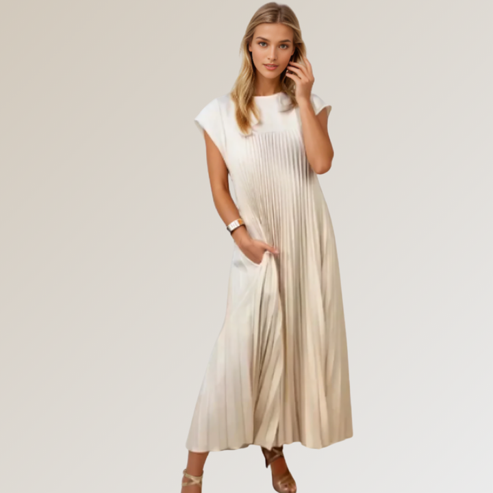 Ida™ | Elegant plisseret maxikjole