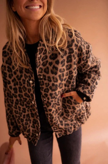 Élodie™ – Elegant Leopardmønstret Jakke