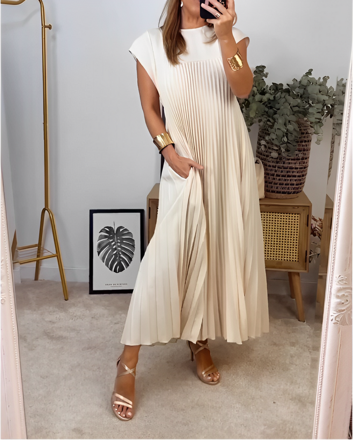 Ida™ | Elegant plisseret maxikjole