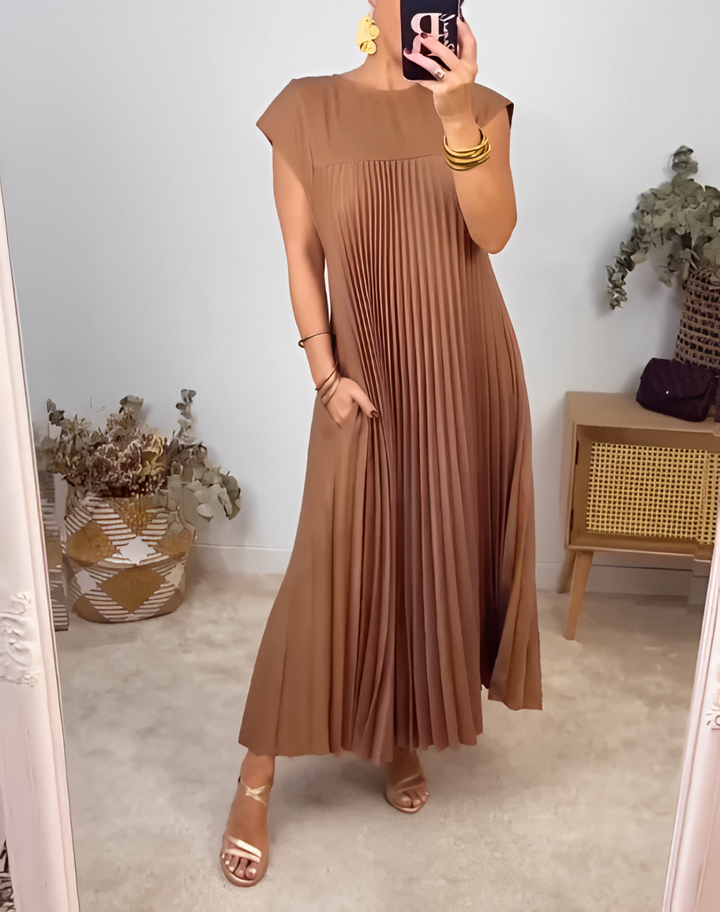 Ida™ | Elegant plisseret maxikjole