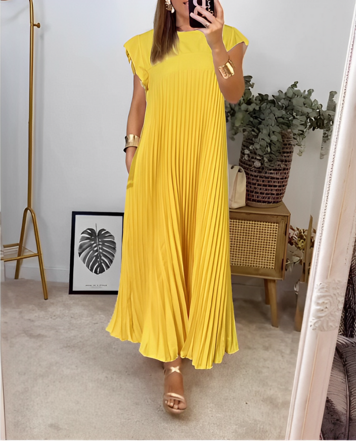 Ida™ | Elegant plisseret maxikjole