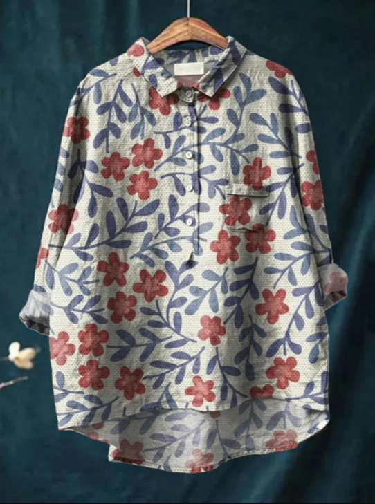 Laura | Klassisk Bluse Med Blomstermønster