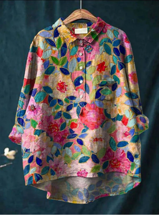 Laura | Klassisk Bluse Med Blomstermønster