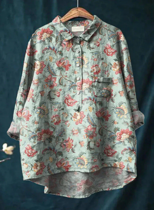 Laura | Klassisk Bluse Med Blomstermønster