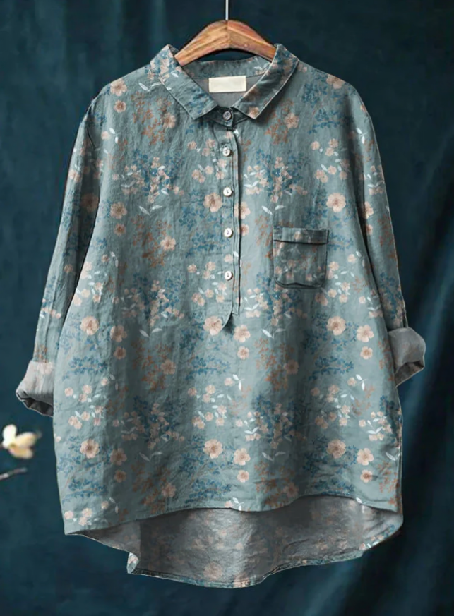 Laura | Klassisk Bluse Med Blomstermønster