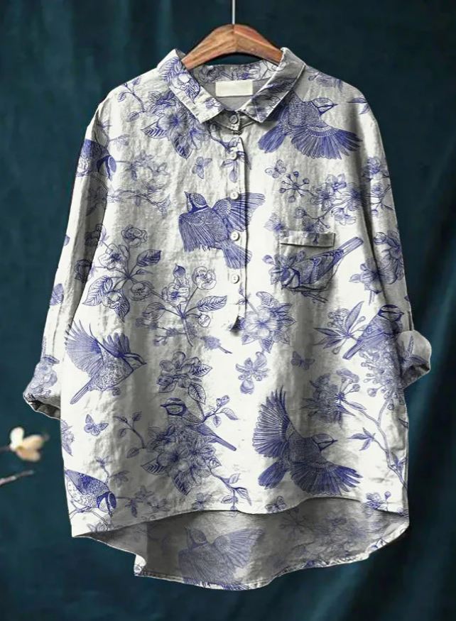 Laura | Klassisk Bluse Med Blomstermønster