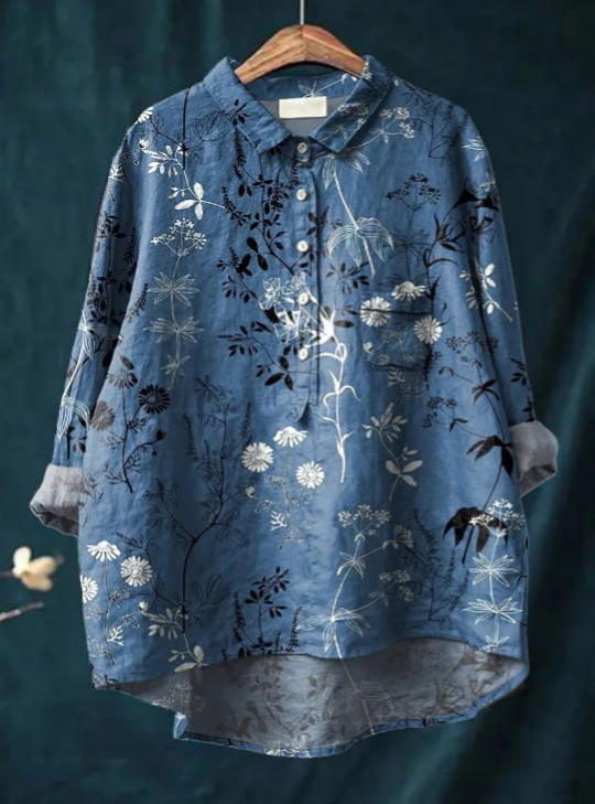 Laura | Klassisk Bluse Med Blomstermønster