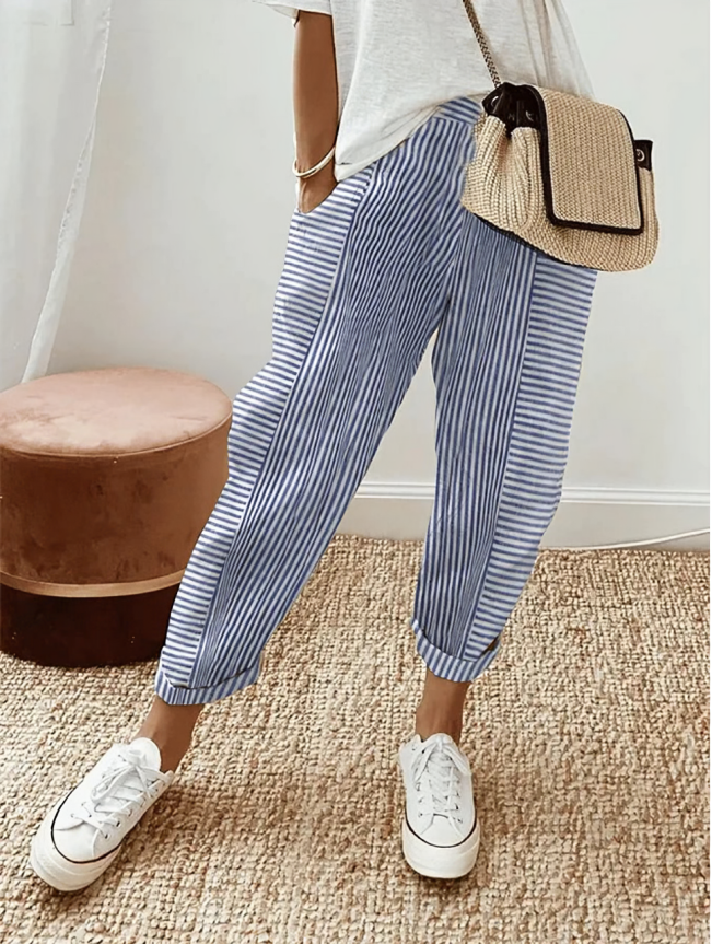 Lore™ – Stribede Bukser med Stil og Komfort