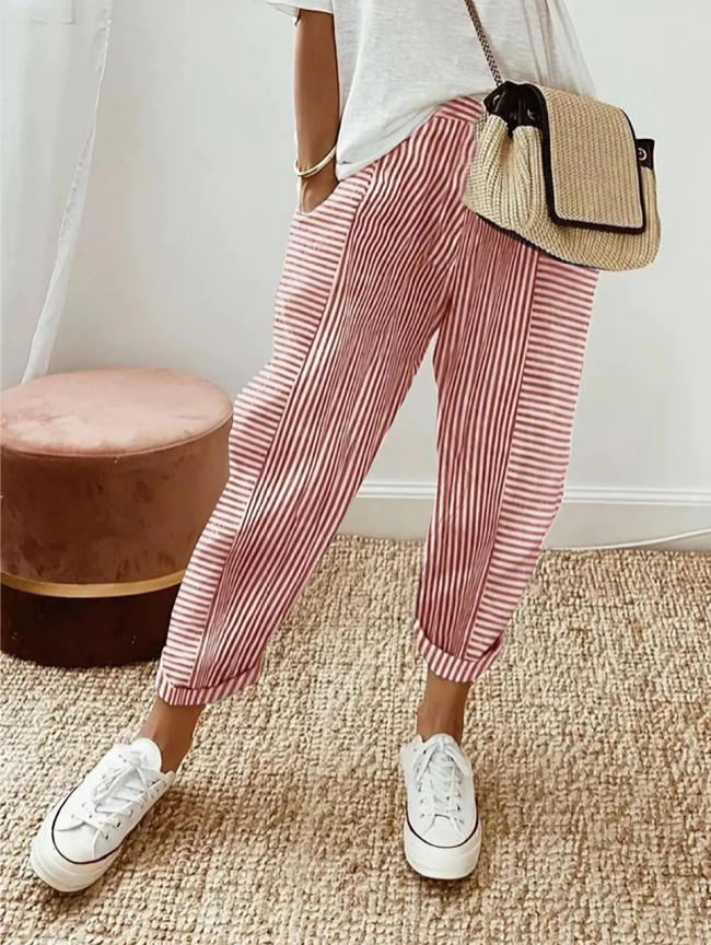 Lore™ – Stribede Bukser med Stil og Komfort