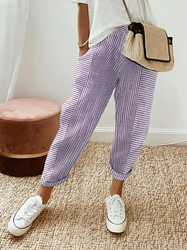 Lore™ – Stribede Bukser med Stil og Komfort