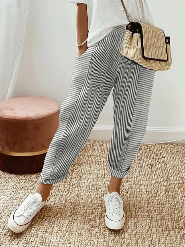 Lore™ – Stribede Bukser med Stil og Komfort