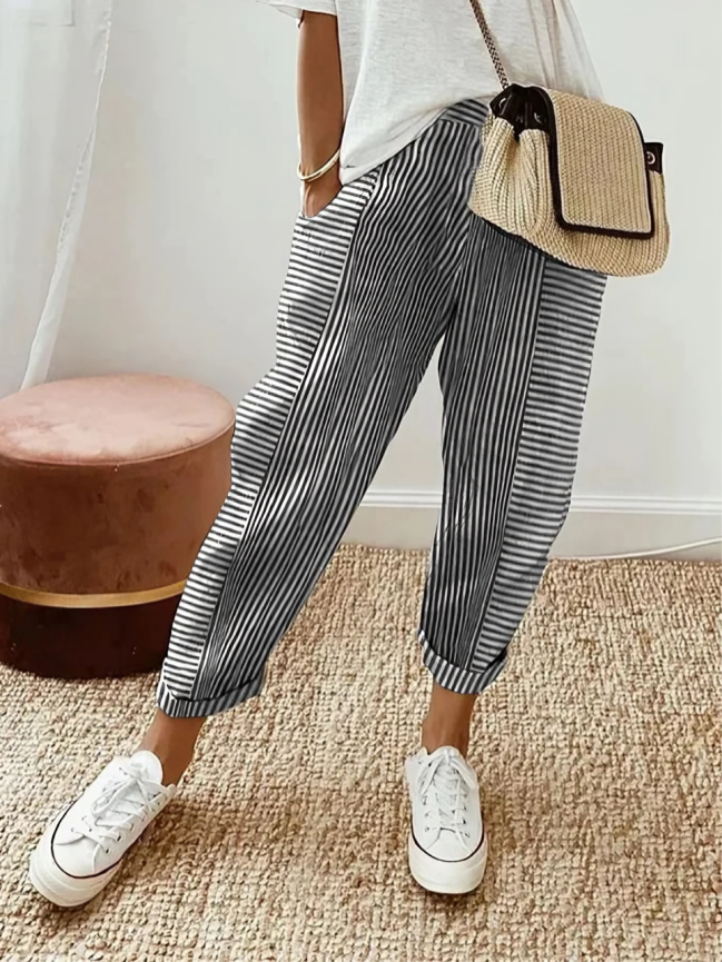 Lore™ – Stribede Bukser med Stil og Komfort
