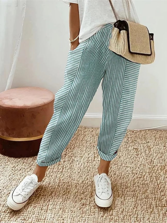 Lore™ – Stribede Bukser med Stil og Komfort
