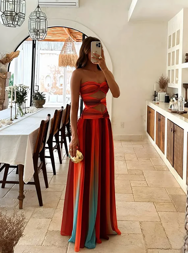 Valentina™ – Elegant Maxi Kjole med Flydende Silhuet