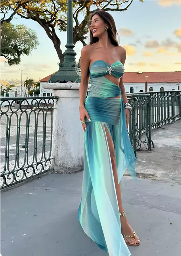 Valentina™ – Elegant Maxi Kjole med Flydende Silhuet