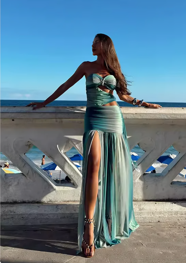 Valentina™ – Elegant Maxi Kjole med Flydende Silhuet