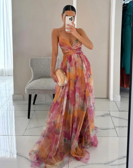Alice™ – Elegant Maxikjole med Blomsterprint