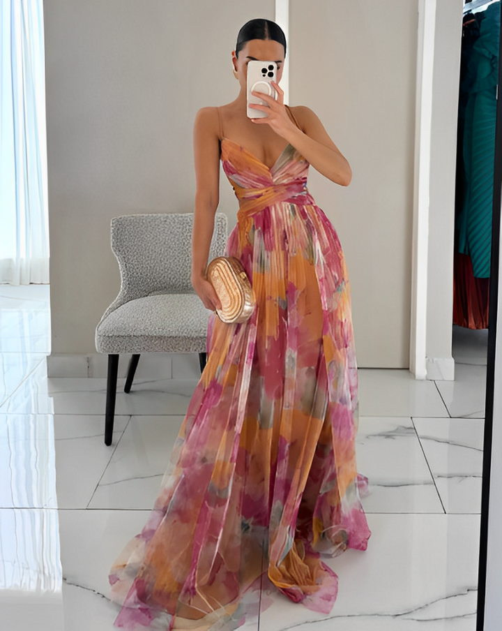 Alice™ – Elegant Maxikjole med Blomsterprint